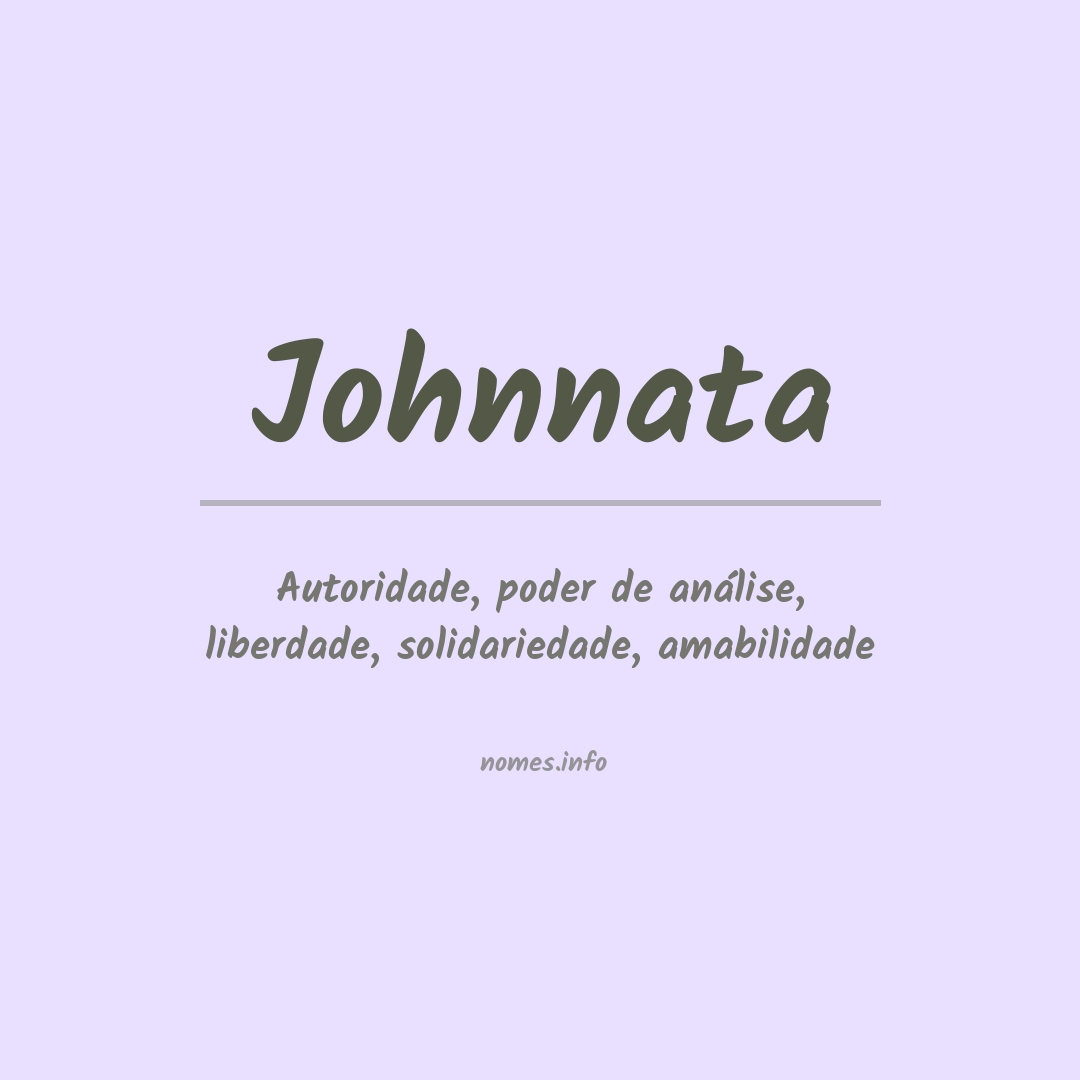 Significado do nome Johnnata