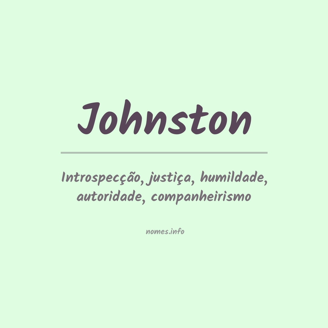 Significado do nome Johnston