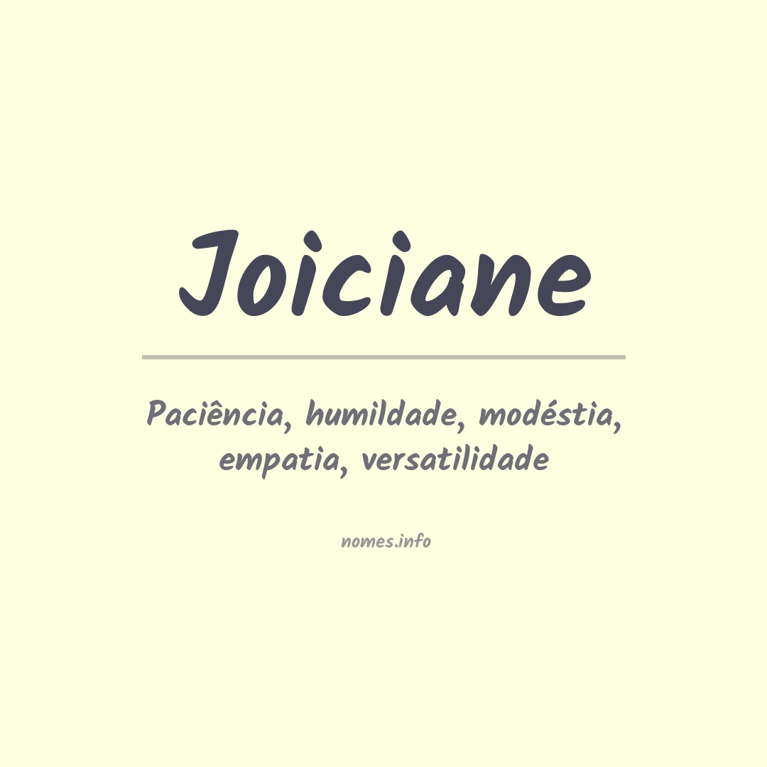 Significado do nome Joiciane