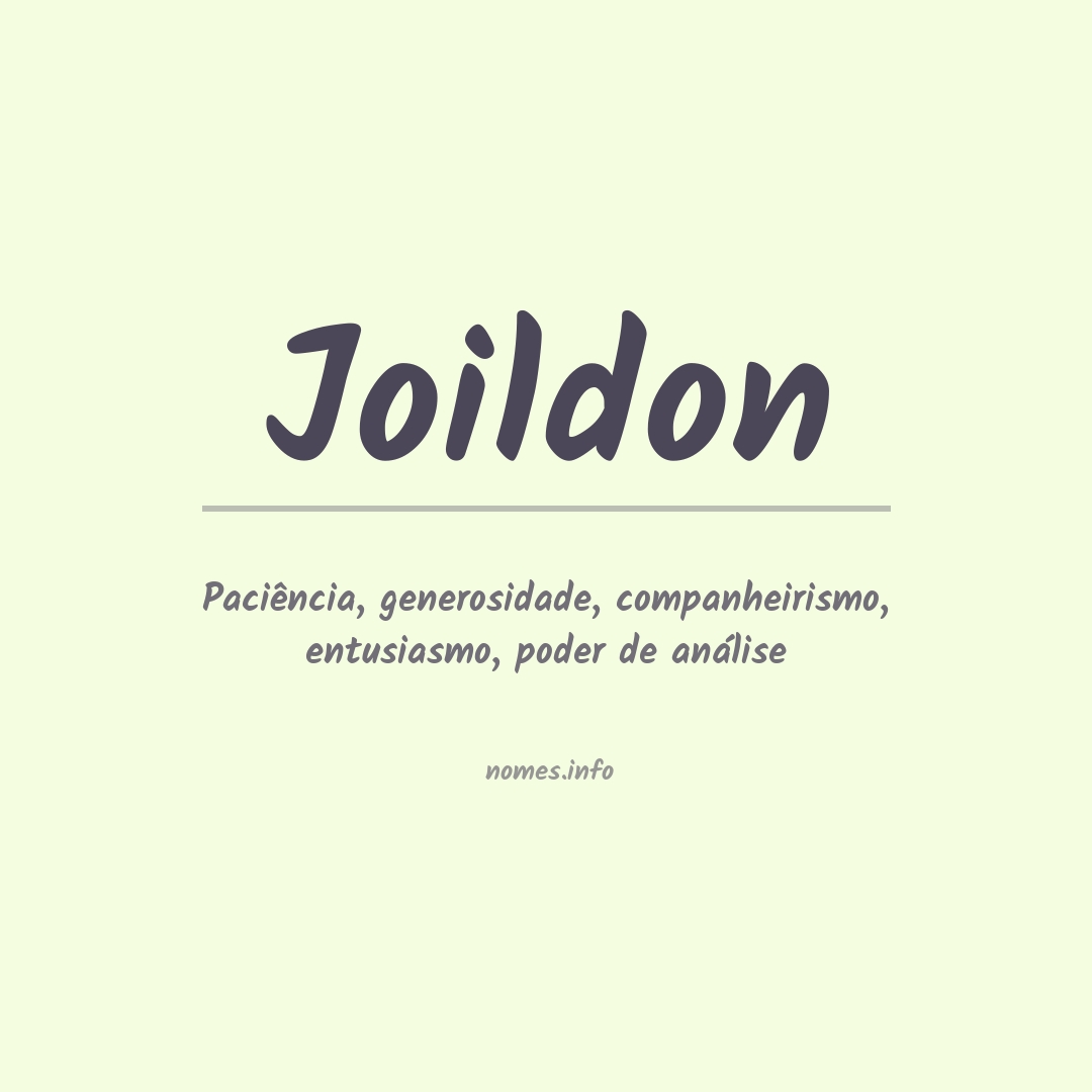 Significado do nome Joildon