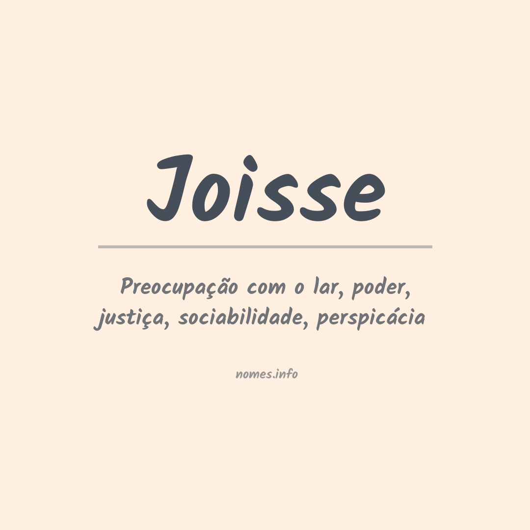 Significado do nome Joisse