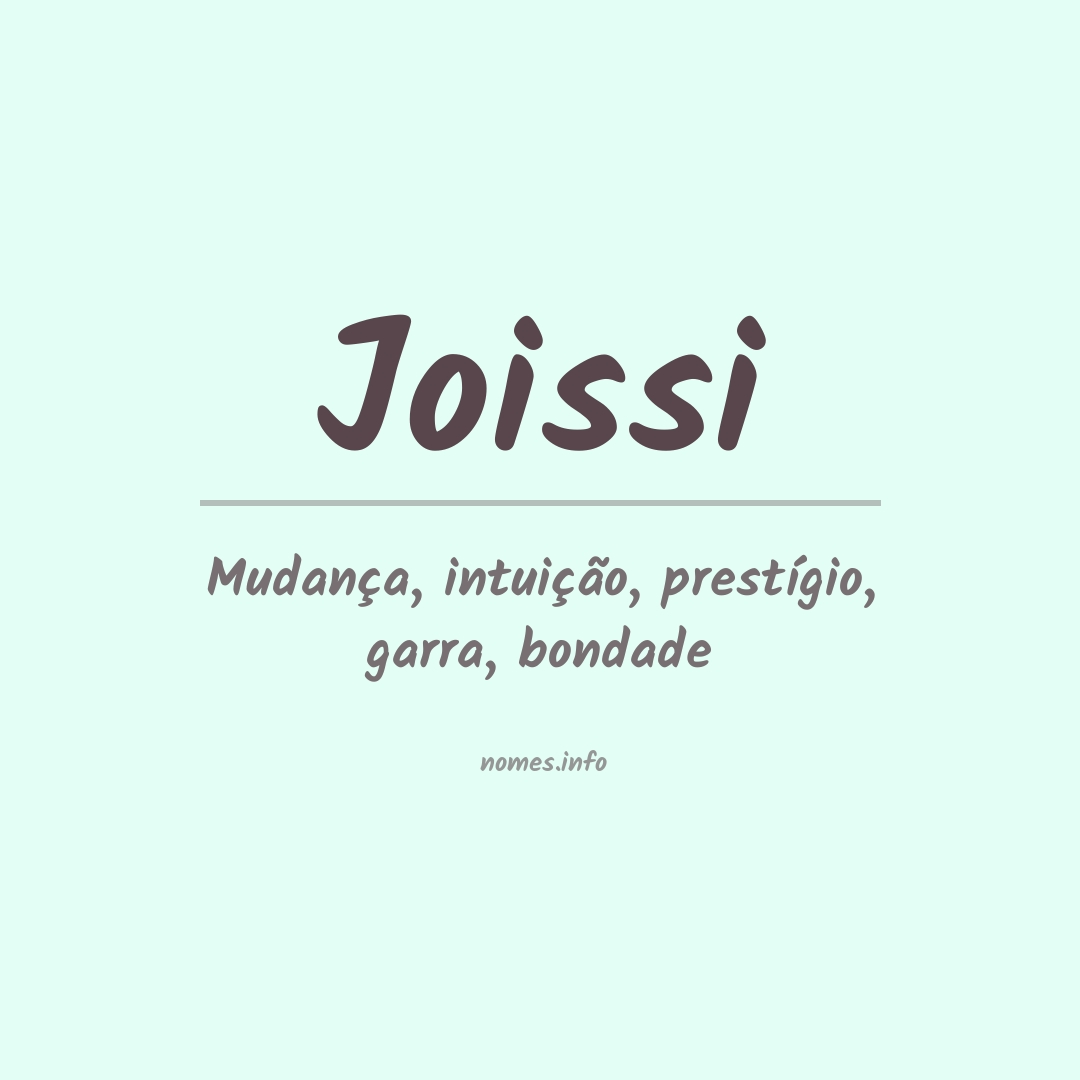 Significado do nome Joissi
