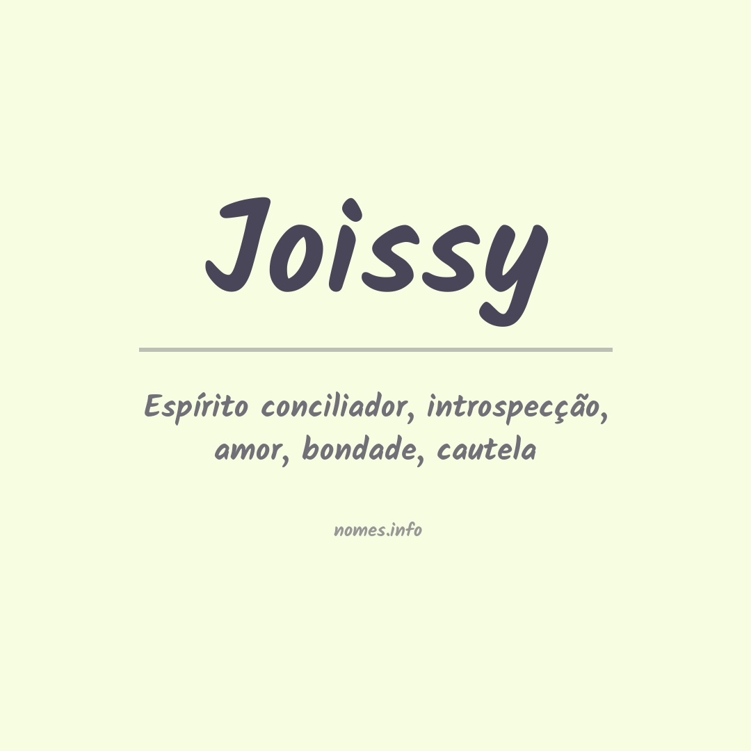 Significado do nome Joissy