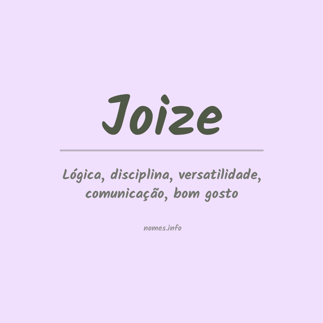 Significado do nome Joize