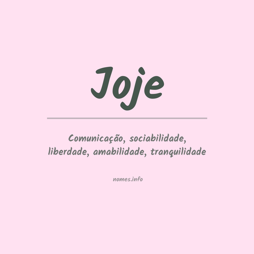 Significado do nome Joje