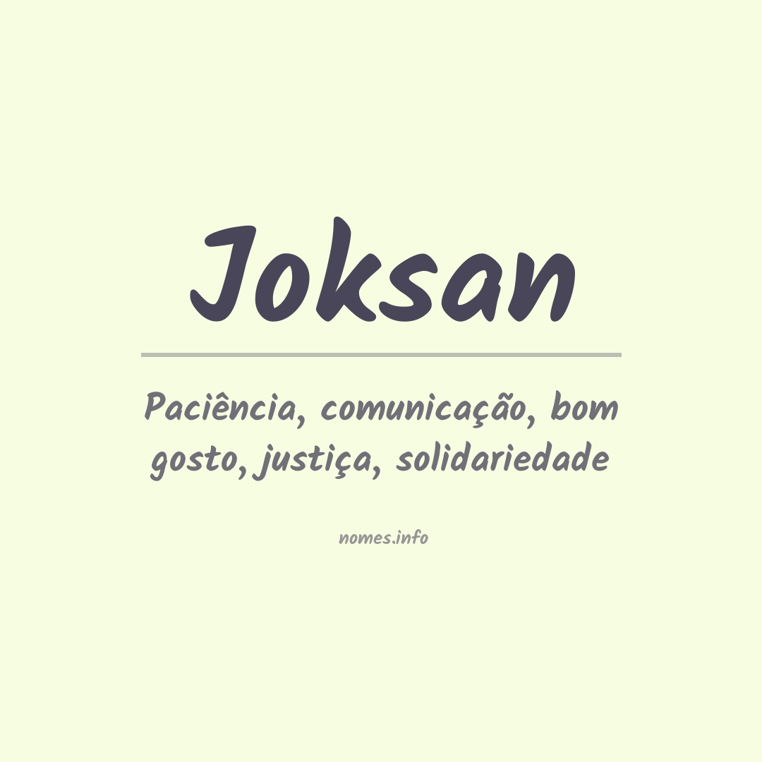 Significado do nome Joksan