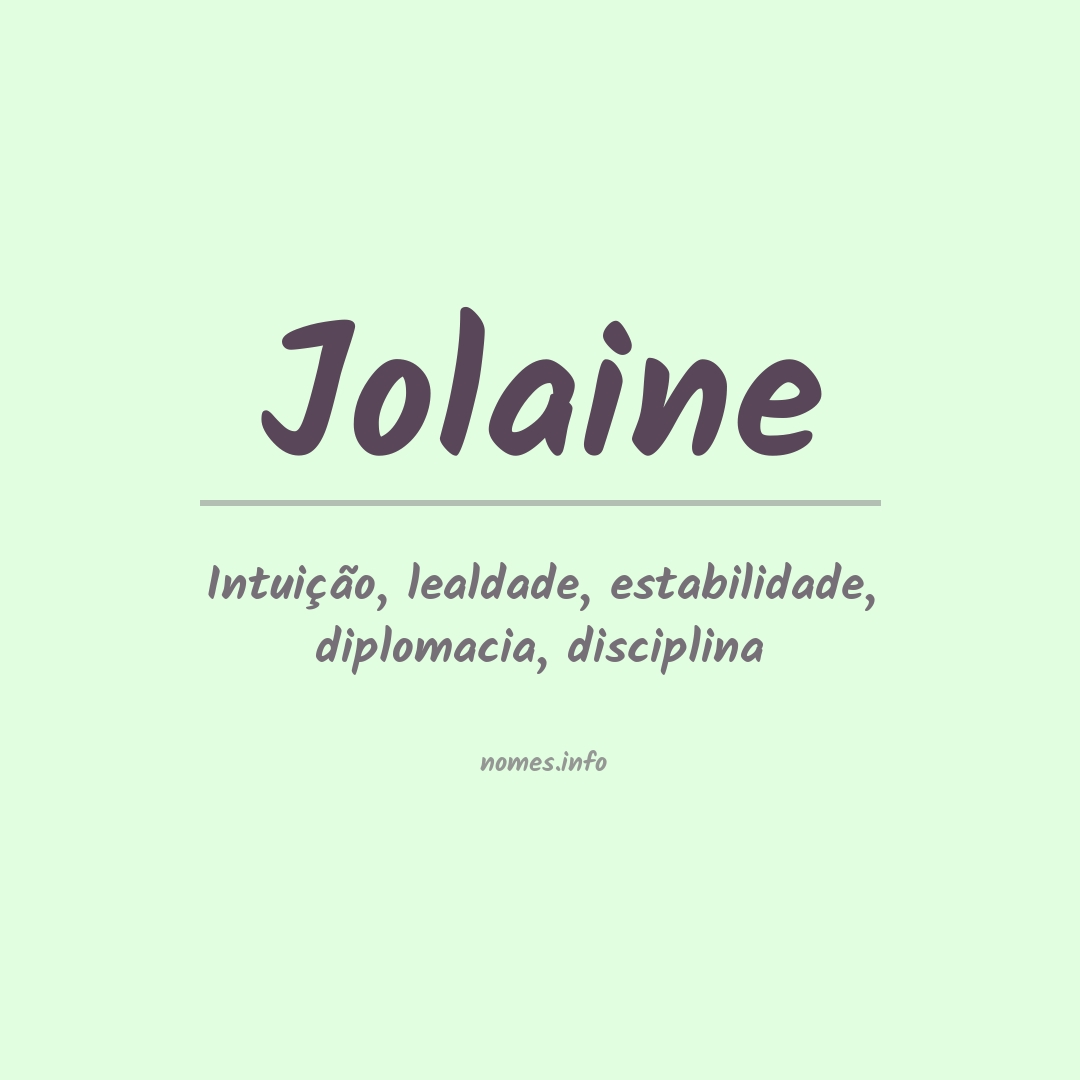 Significado do nome Jolaine
