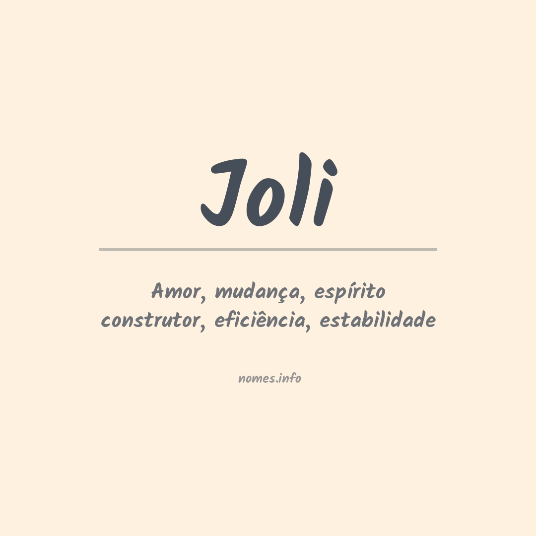 Significado do nome Joli