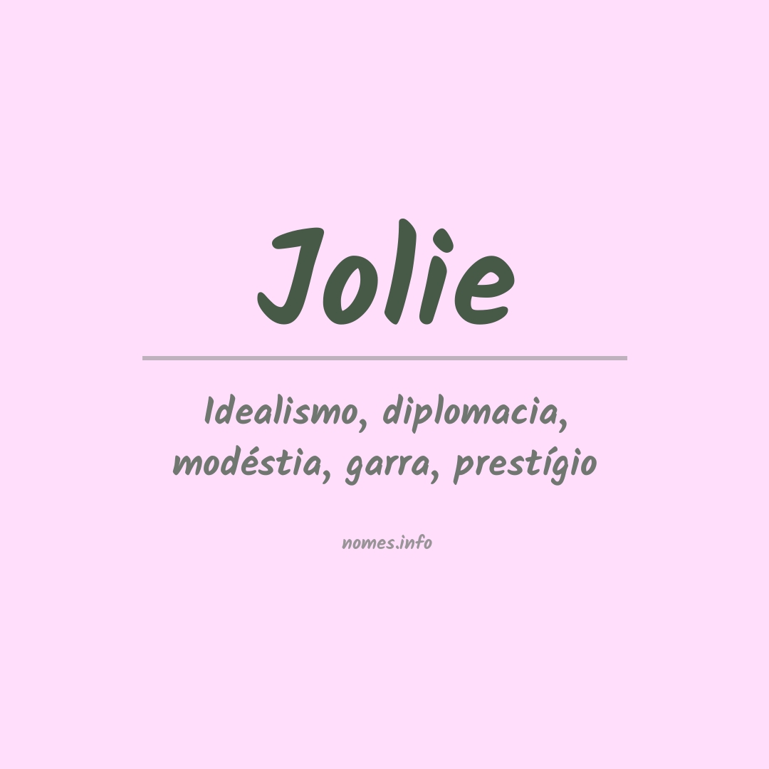 Significado do nome Jolie