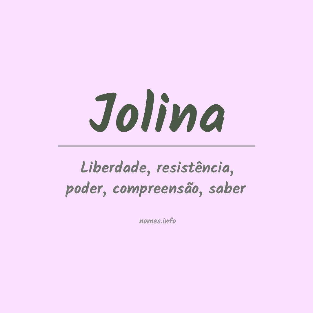 Significado do nome Jolina