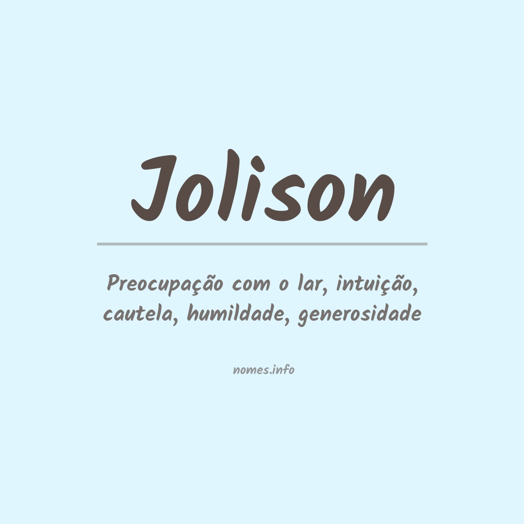 Significado do nome Jolison