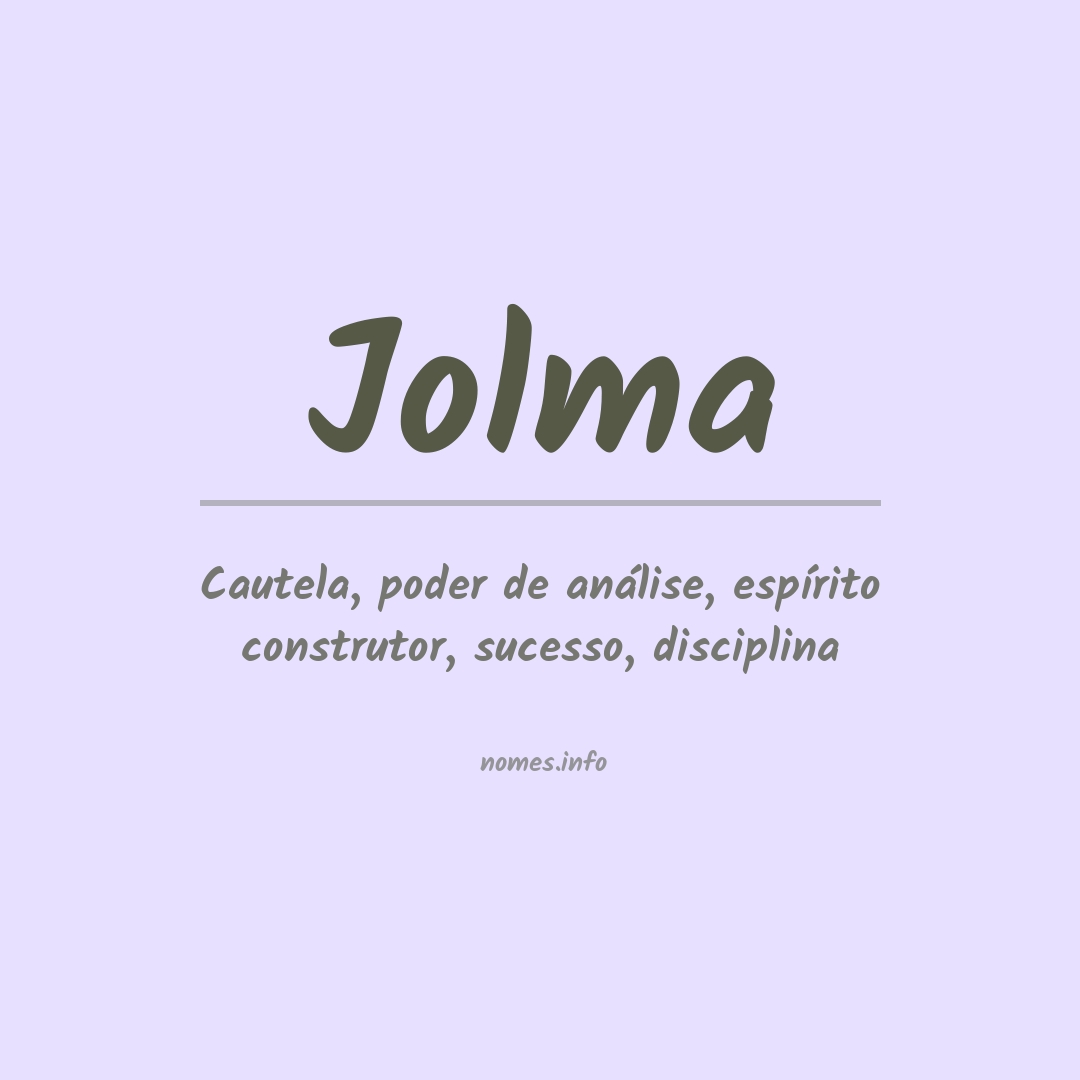 Significado do nome Jolma