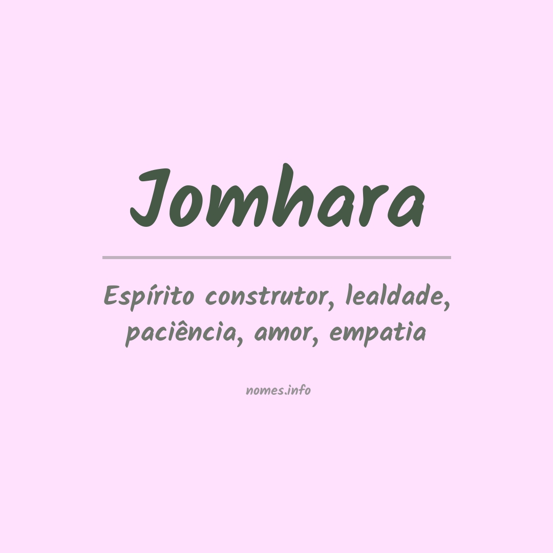Significado do nome Jomhara