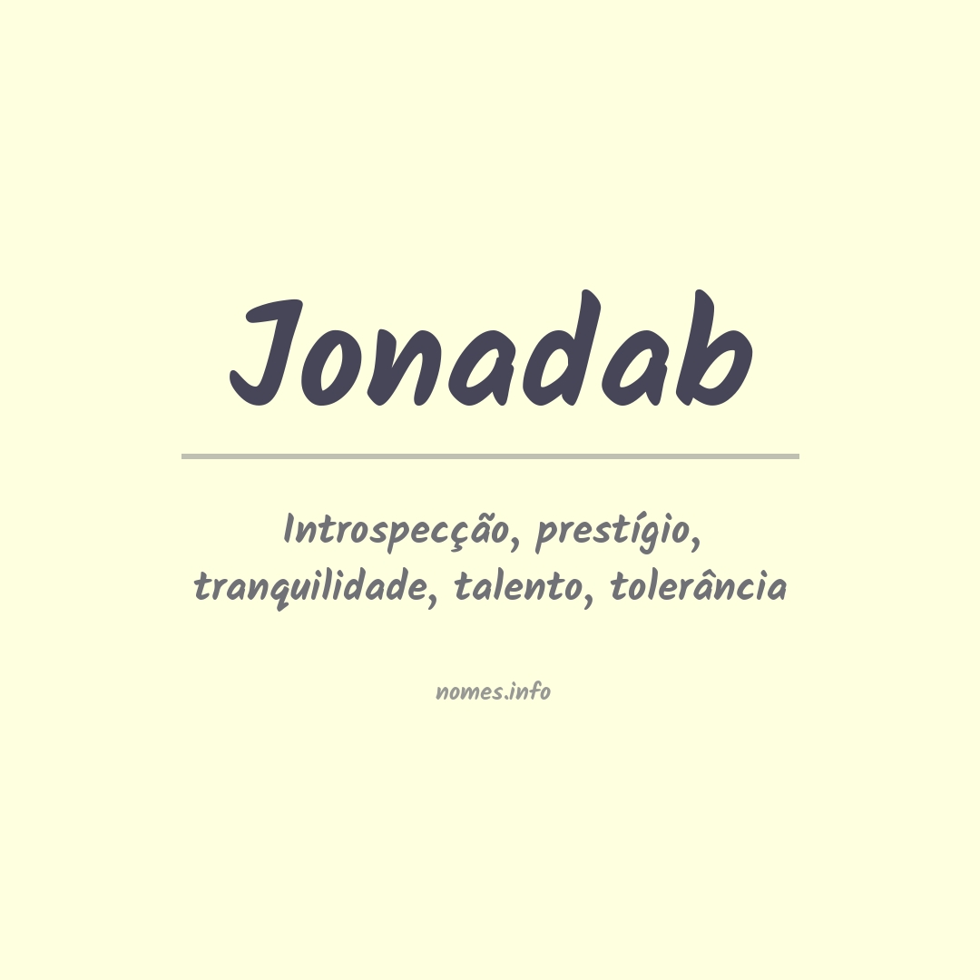 Significado do nome Jonadab