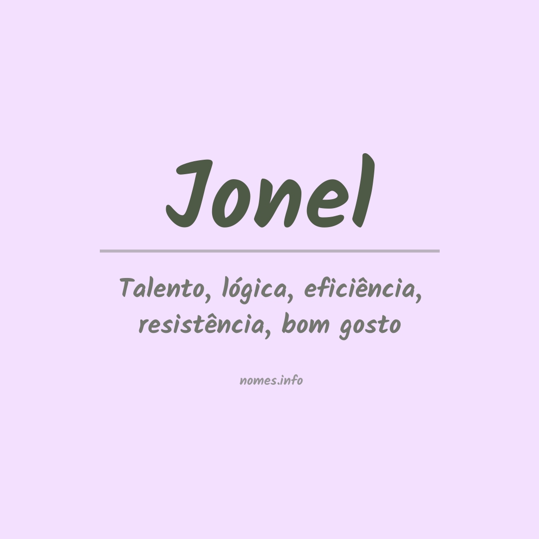 Significado do nome Jonel