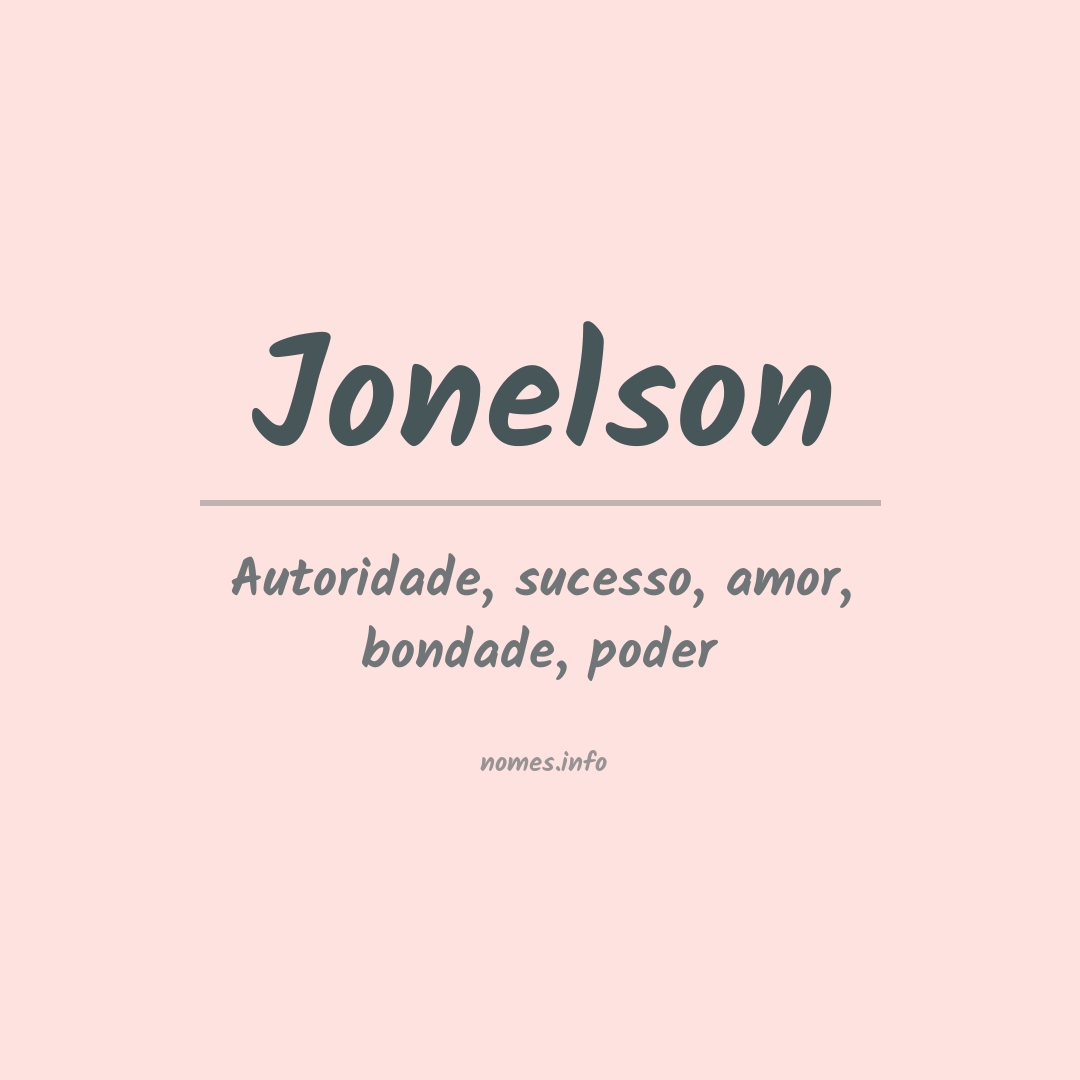 Significado do nome Jonelson