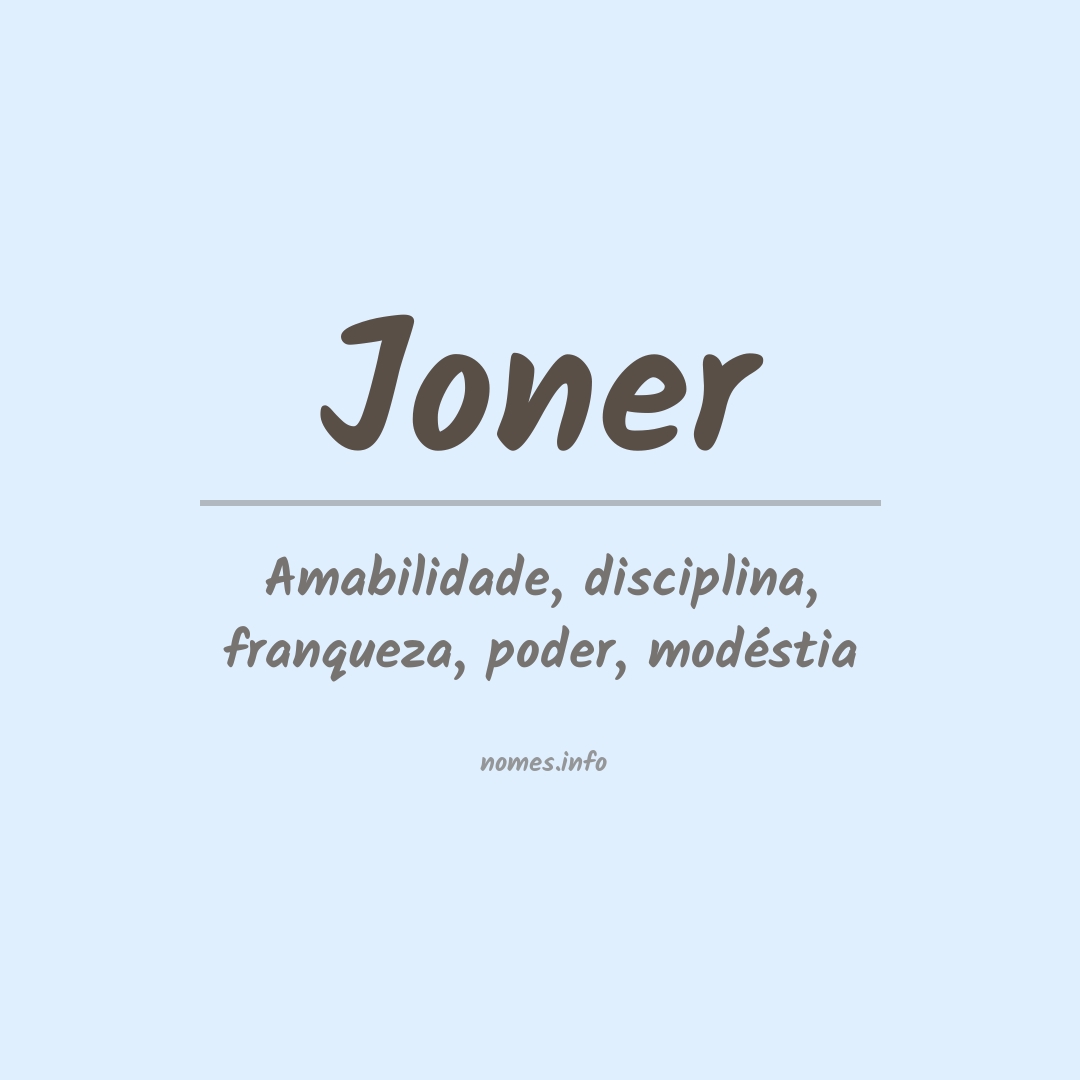 Significado do nome Joner