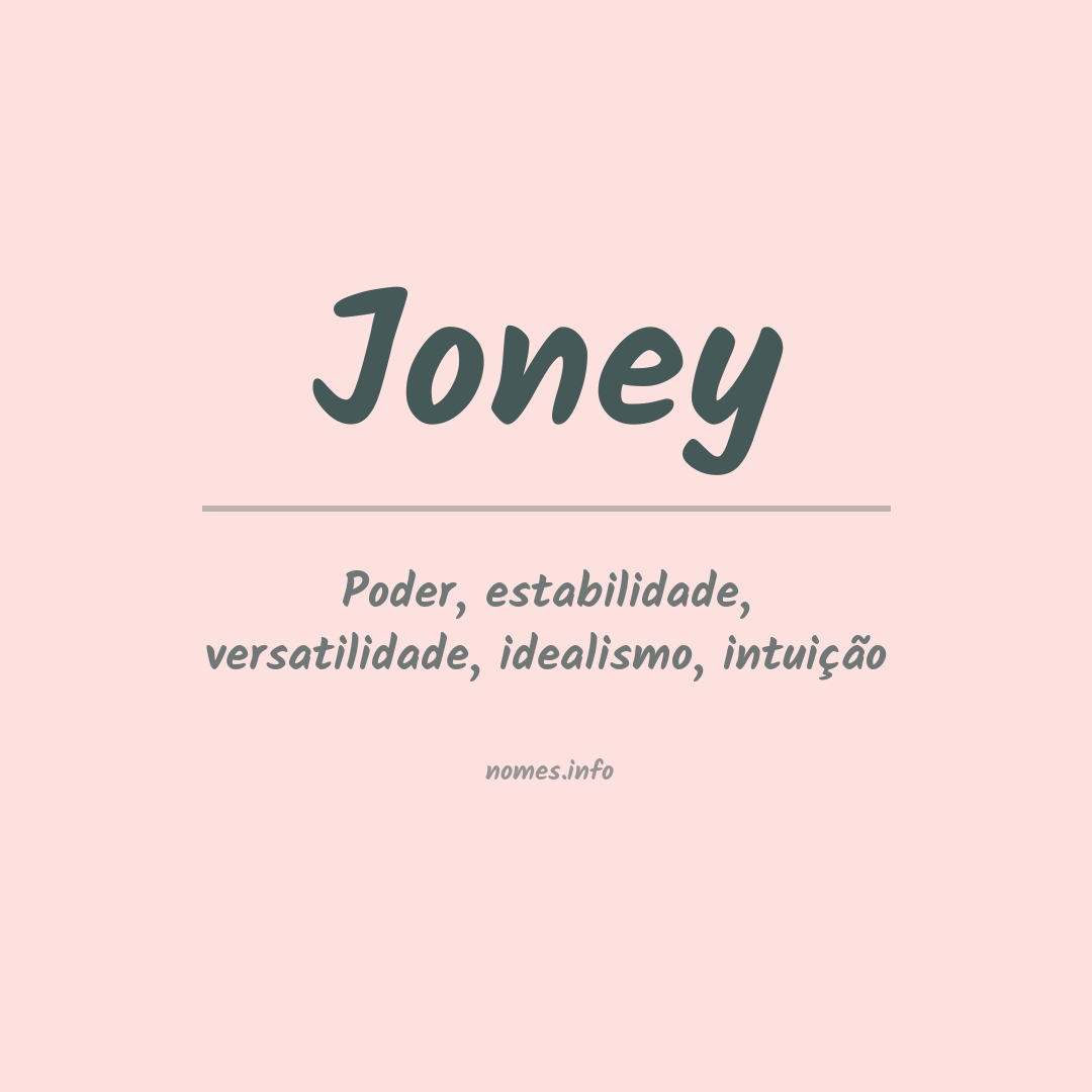 Significado do nome Joney