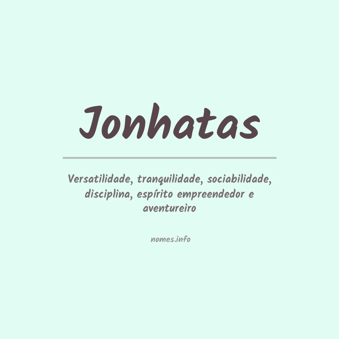 Significado do nome Jonhatas