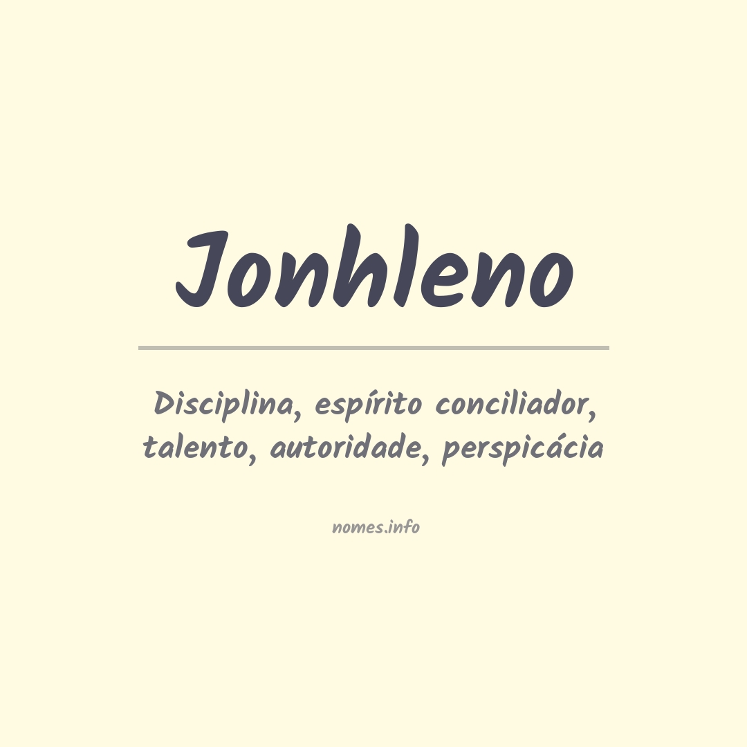 Significado do nome Jonhleno