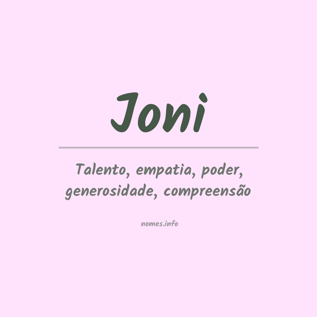 Significado do nome Joni