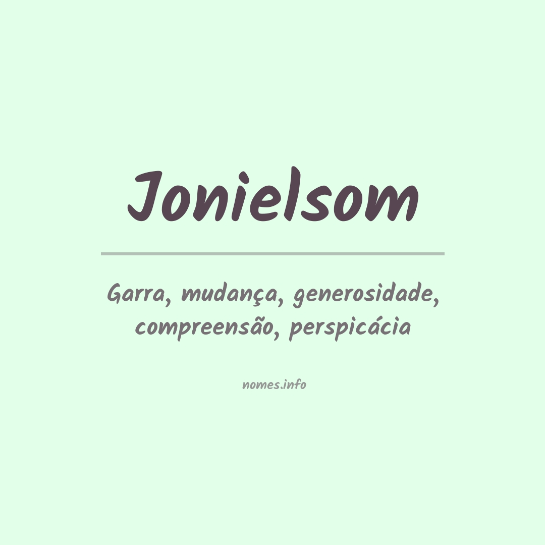 Significado do nome Jonielsom