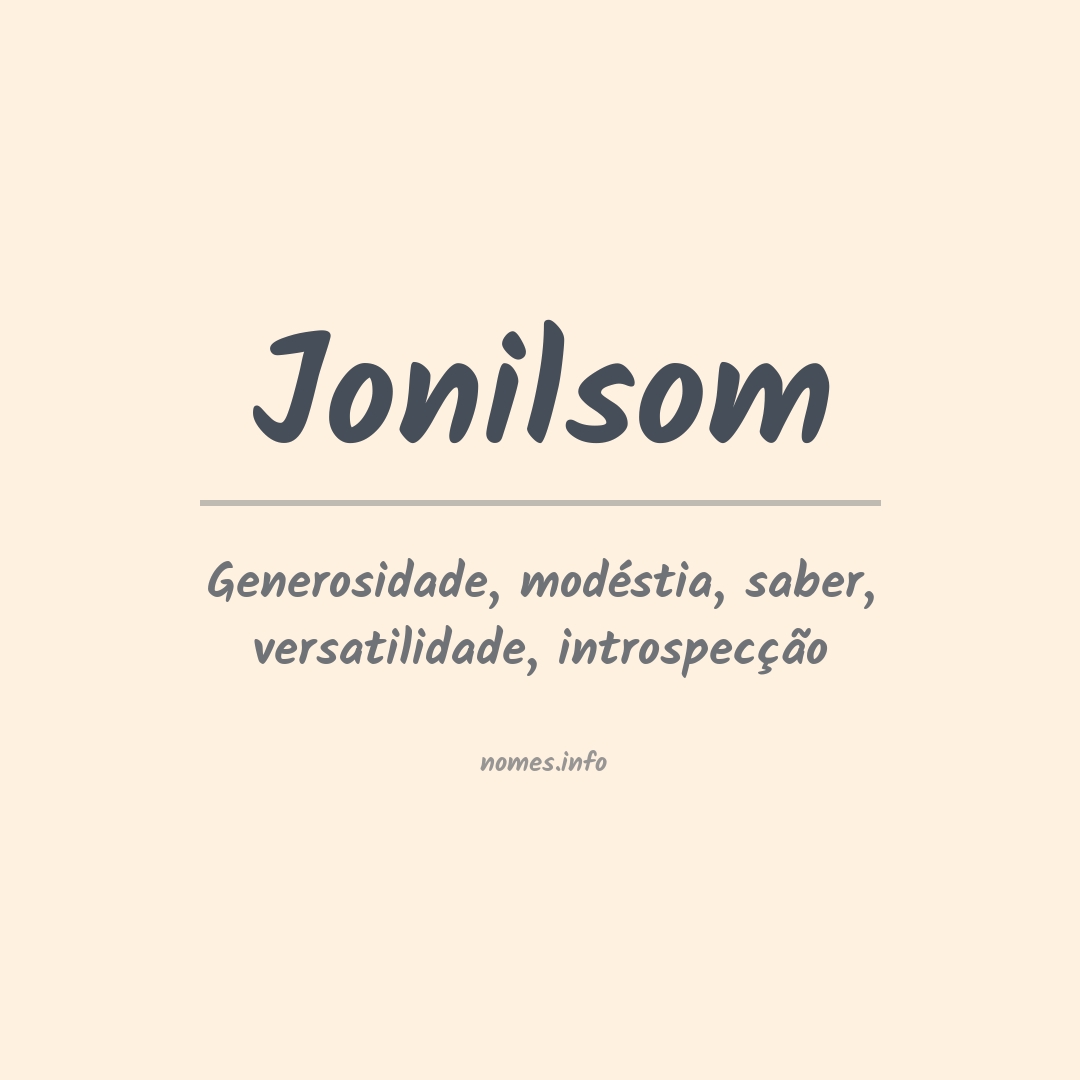 Significado do nome Jonilsom