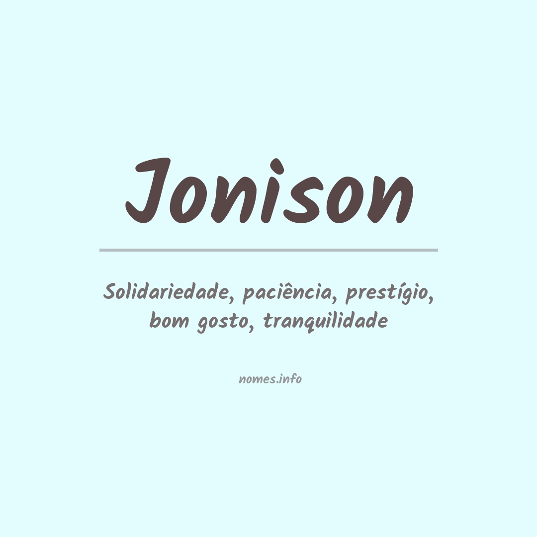 Significado do nome Jonison