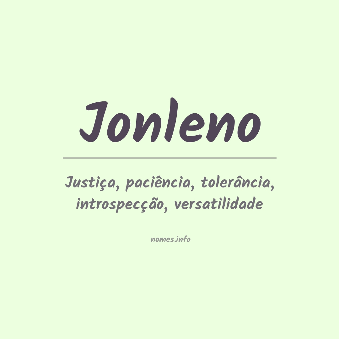 Significado do nome Jonleno