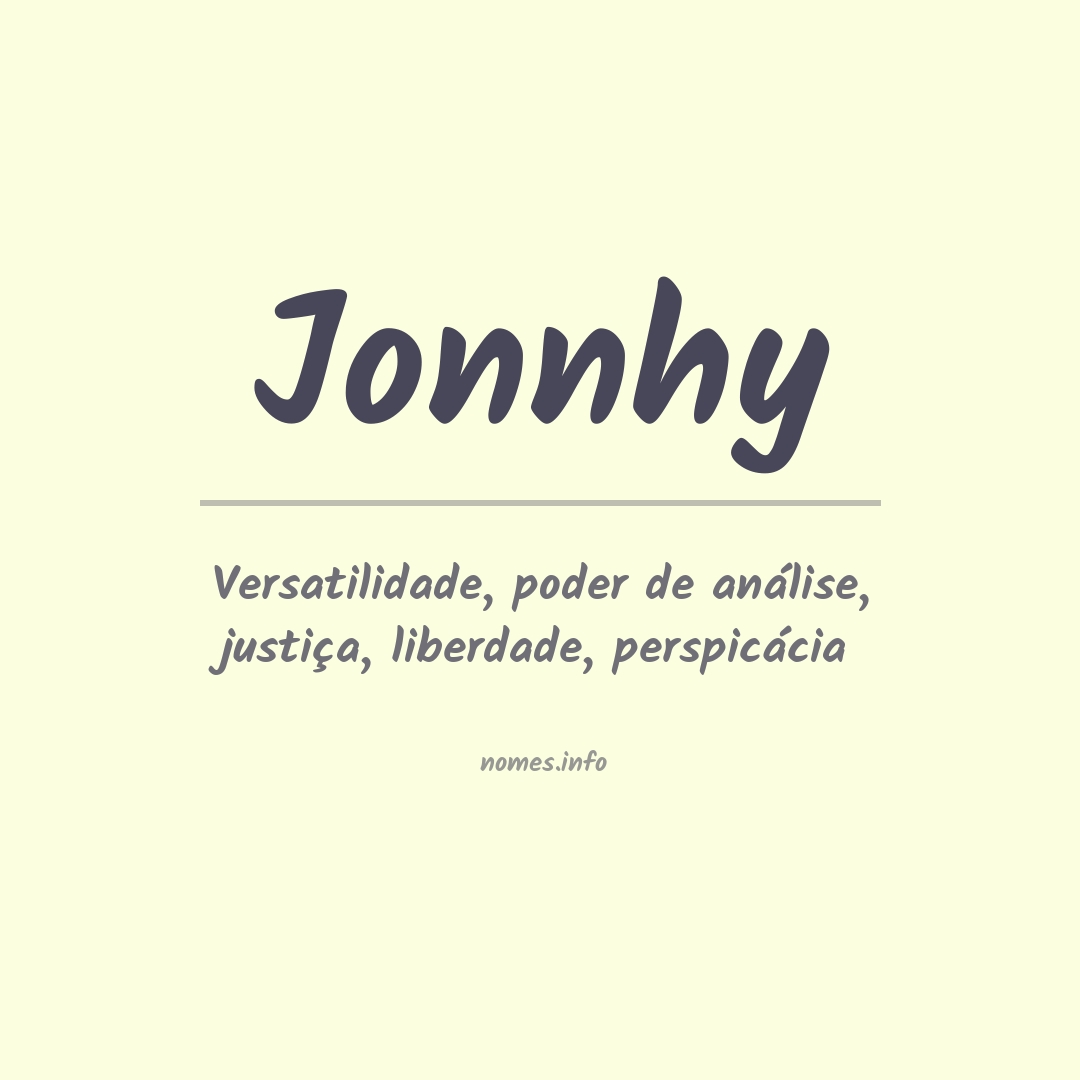 Significado do nome Jonnhy