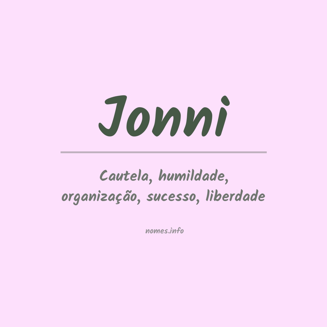 Significado do nome Jonni