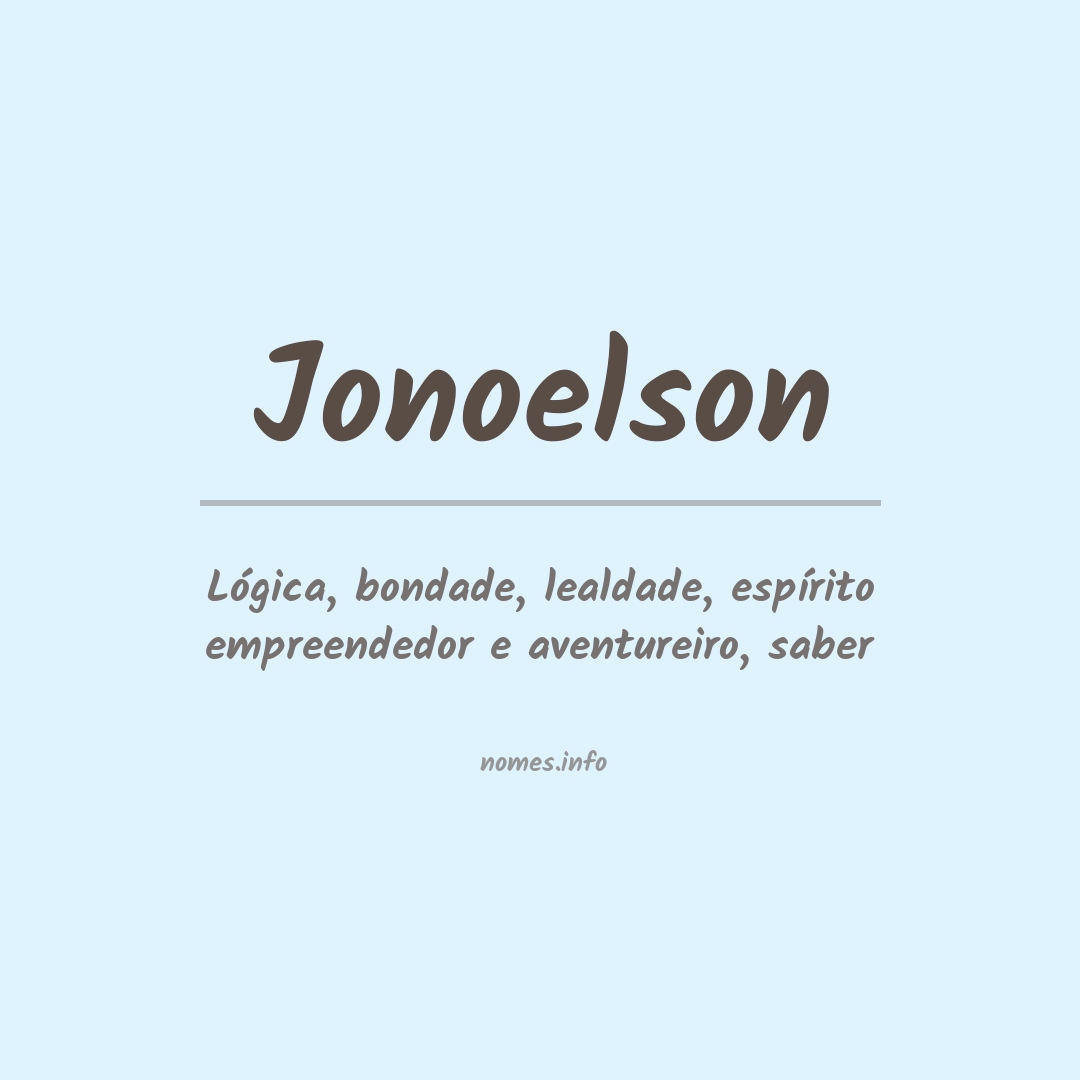 Significado do nome Jonoelson