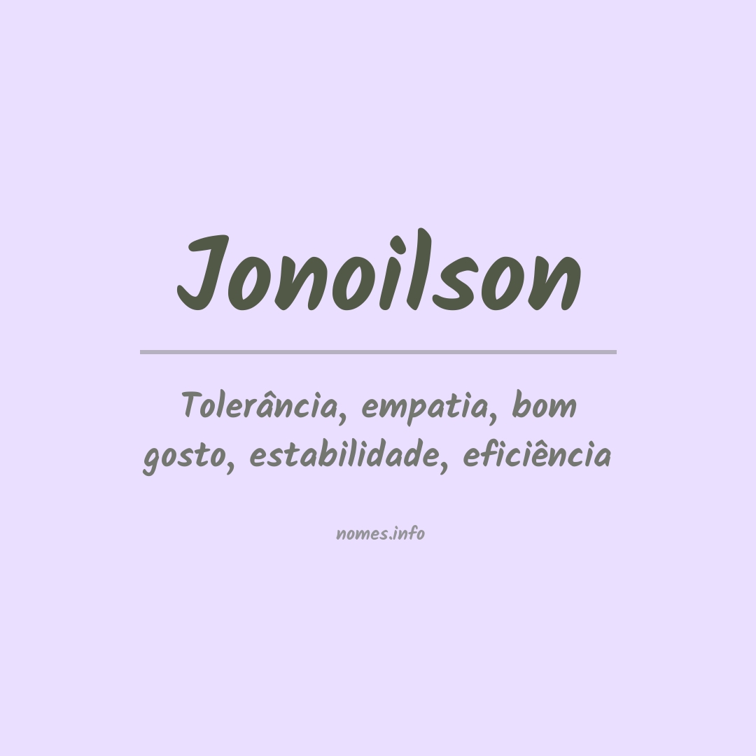 Significado do nome Jonoilson
