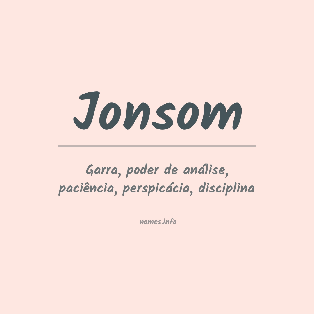 Significado do nome Jonsom