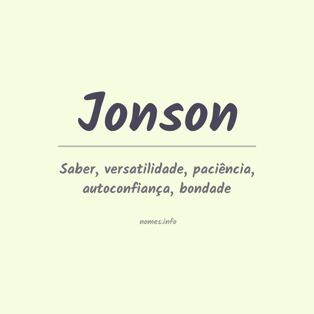 Significado do nome Jonson