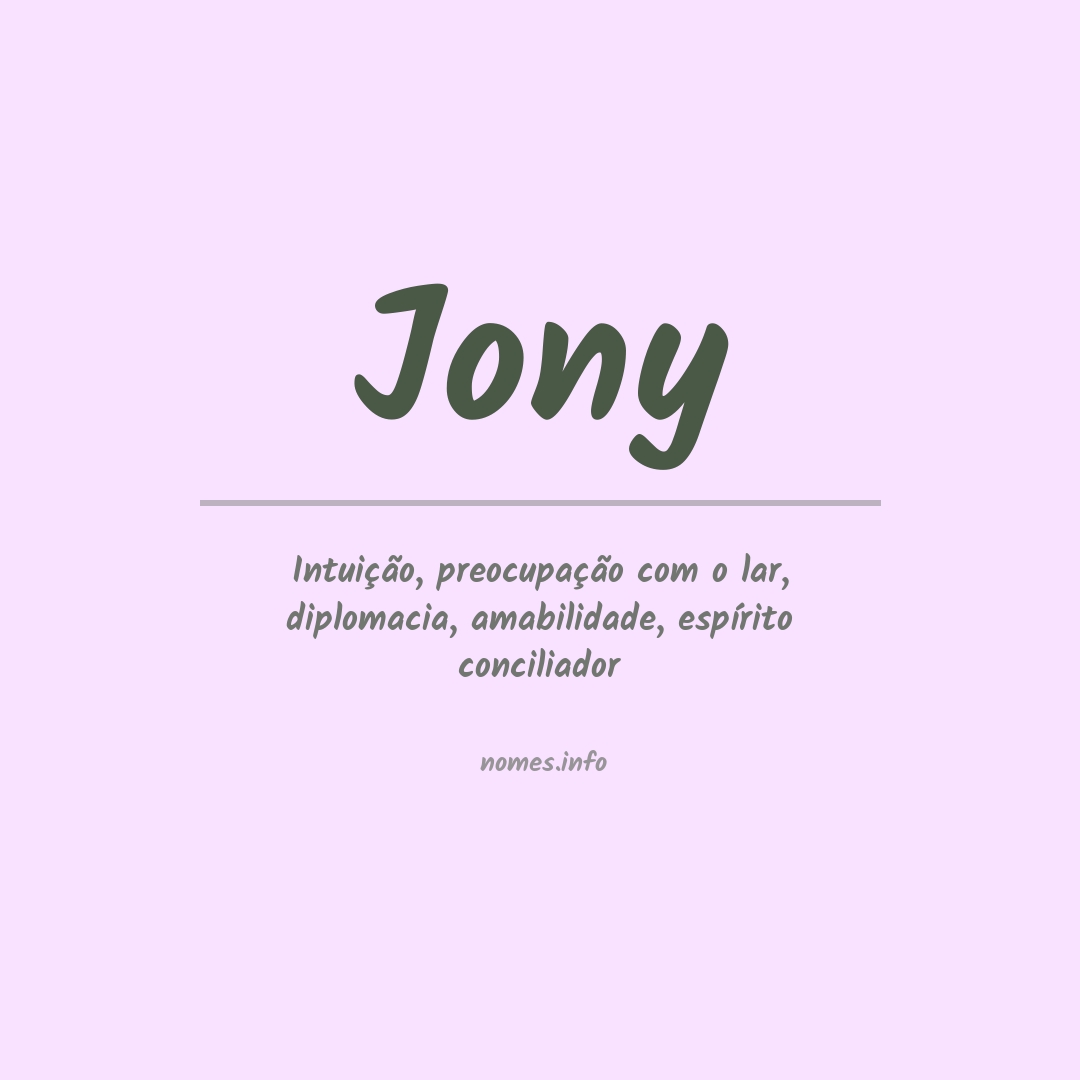 Significado do nome Jony