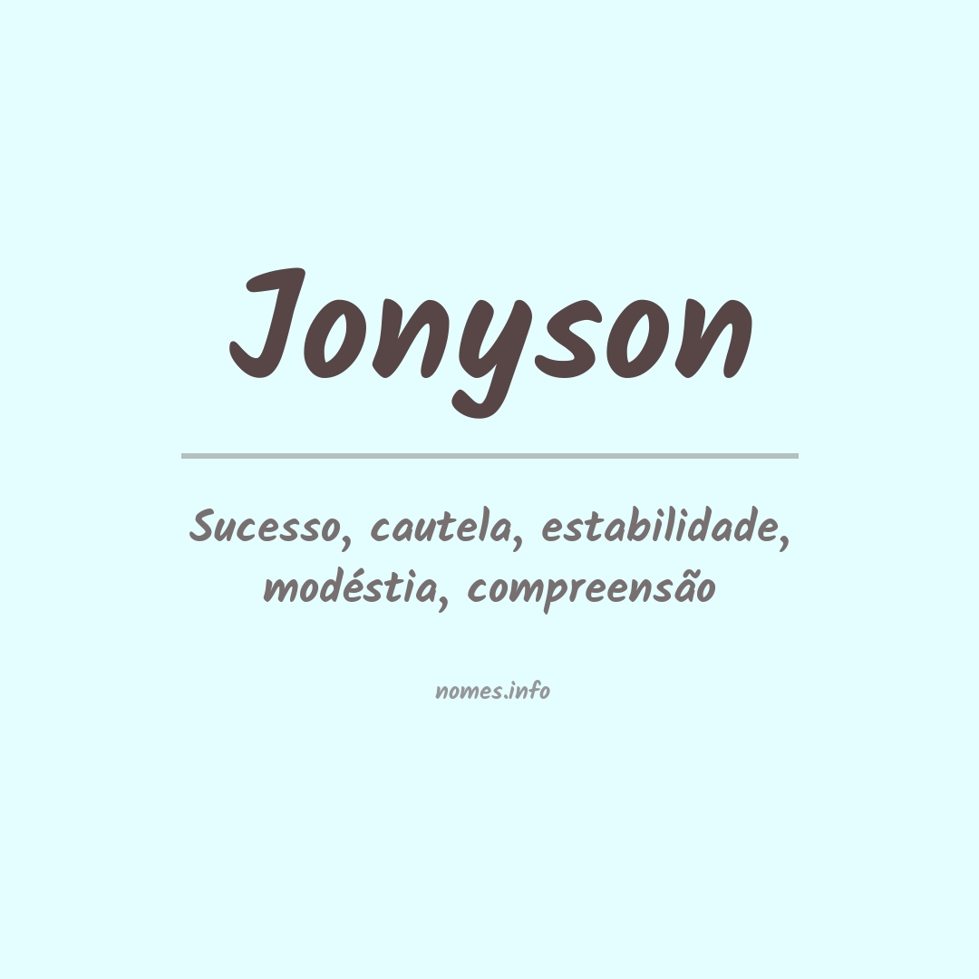 Significado do nome Jonyson