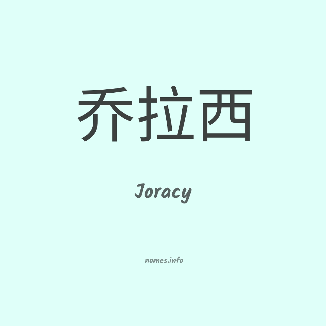 Joracy em chinês
