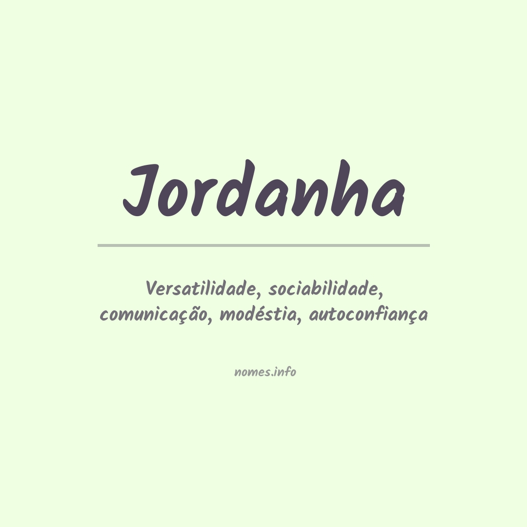 Significado do nome Jordanha