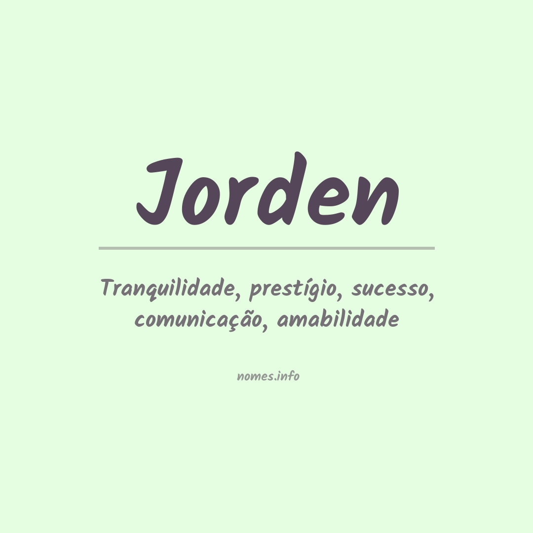 Significado do nome Jorden