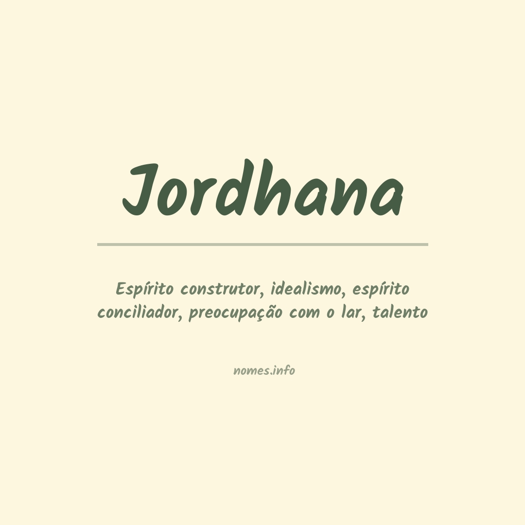 Significado do nome Jordhana