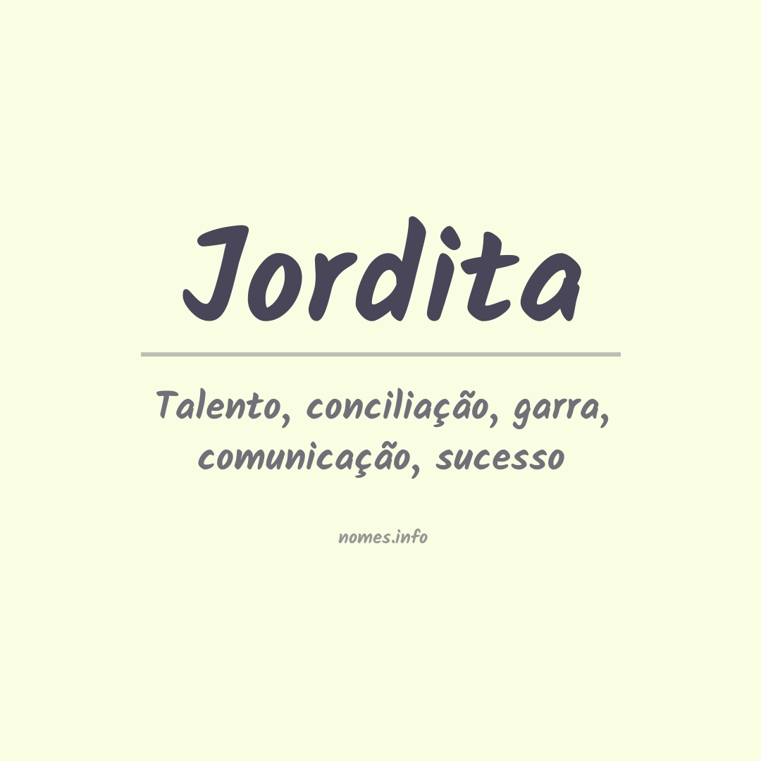 Significado do nome Jordita