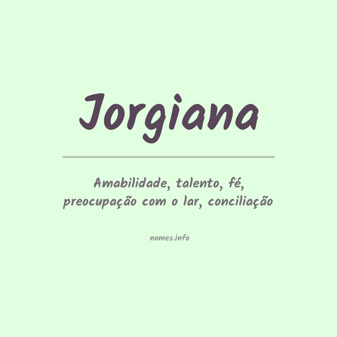 Significado do nome Jorgiana