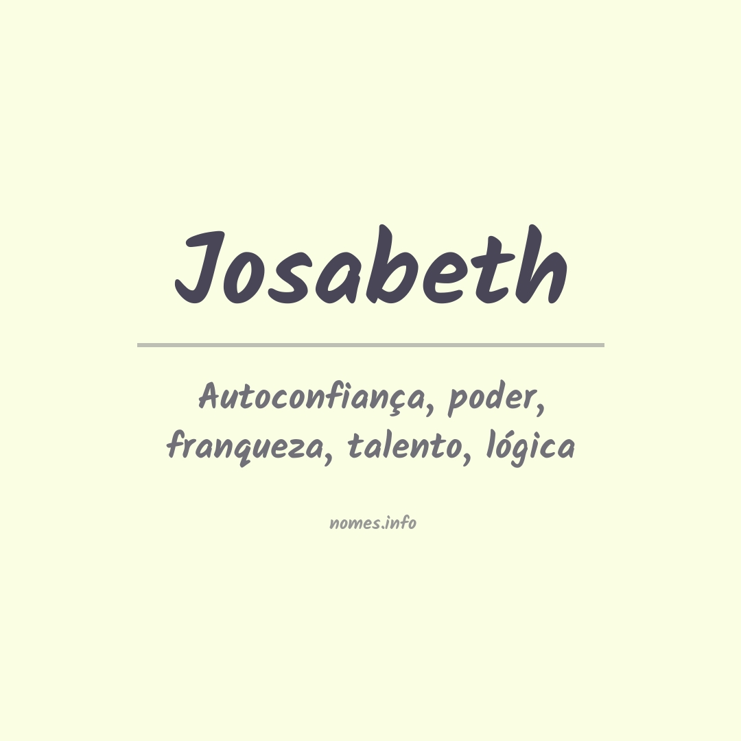 Significado do nome Josabeth