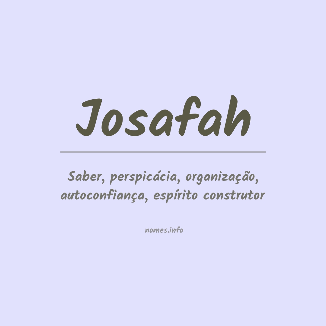Significado do nome Josafah