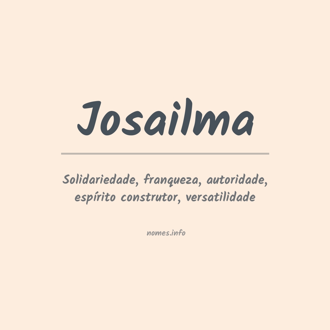Significado do nome Josailma