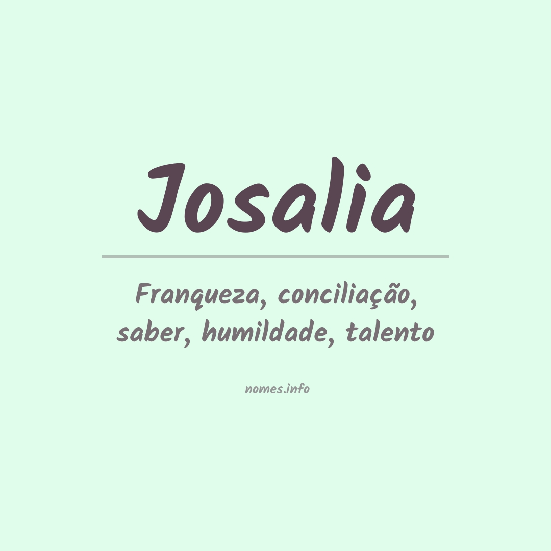 Significado do nome Josalia