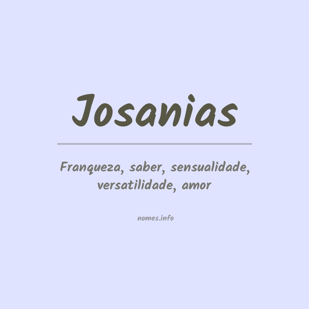 Significado do nome Josanias