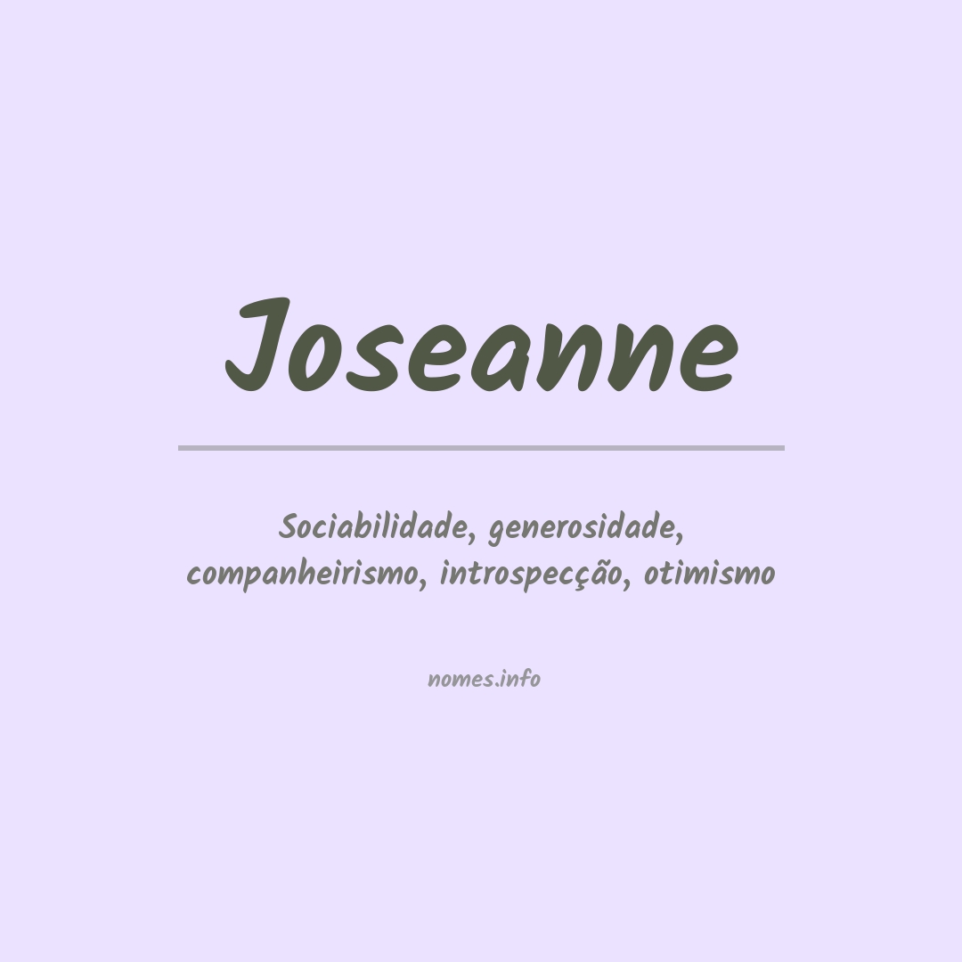 Significado do nome Joseanne