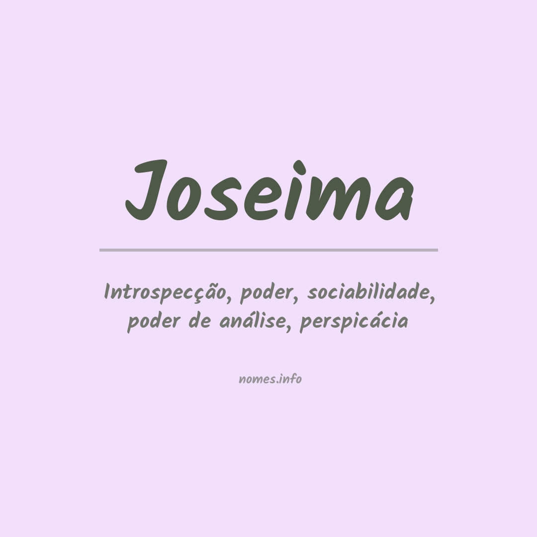 Significado do nome Joseima